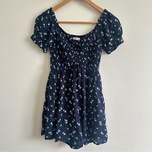 Hollister Dark Blue Dress Jumsuit with White Floral Pattern